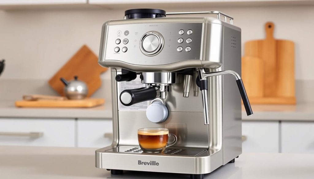 Breville Barista Express Impress espresso machine with steam wand and built-in grinder Breville Barista Express Impress espresso machine with steam wand and built-in grinder