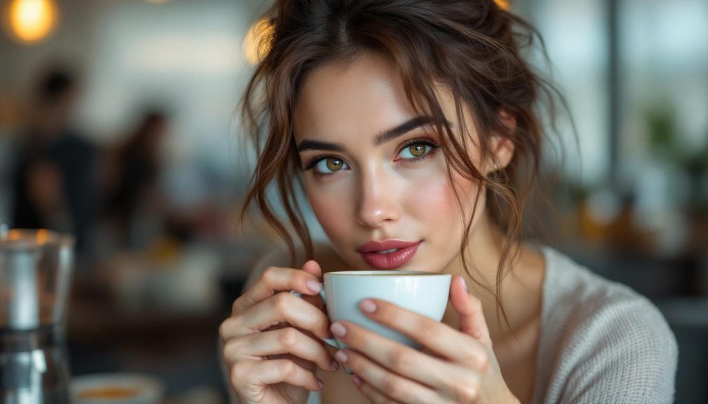 Espresso Drinking Female