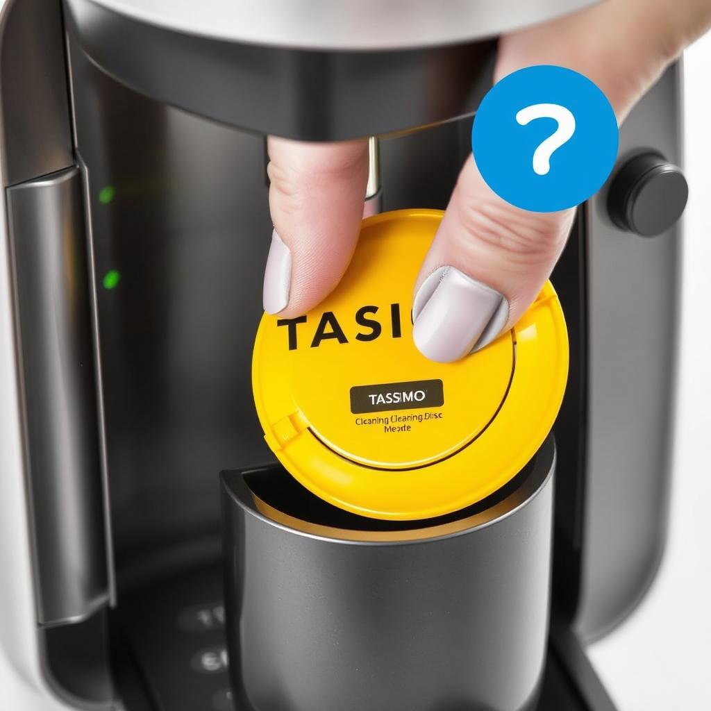 Cleaning disc being used in Tassimo Coffee Machine Cleaning disc being used in Tassimo Coffee Machine