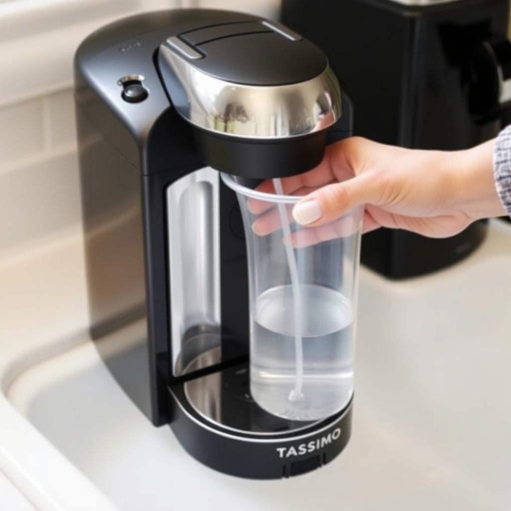 Filling the water tank of a Tassimo Coffee Machine Filling the water tank of a Tassimo Coffee Machine