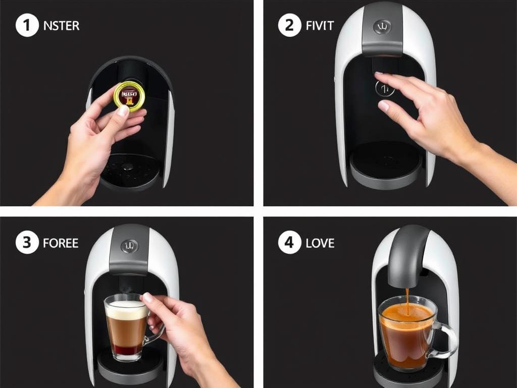 Step-by-step demonstration of using the NESCAFÉ Dolce Gusto machine Step-by-step demonstration of using the NESCAFÉ Dolce Gusto machine